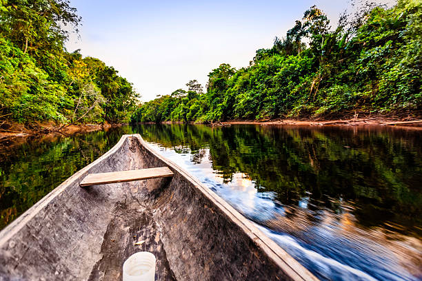 Brésil Amazonie  en pirogue 